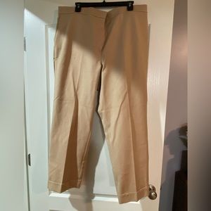 Ann Taylor Tan Ankle Cuffed Dress Pants - Size 18 Curvy Fit